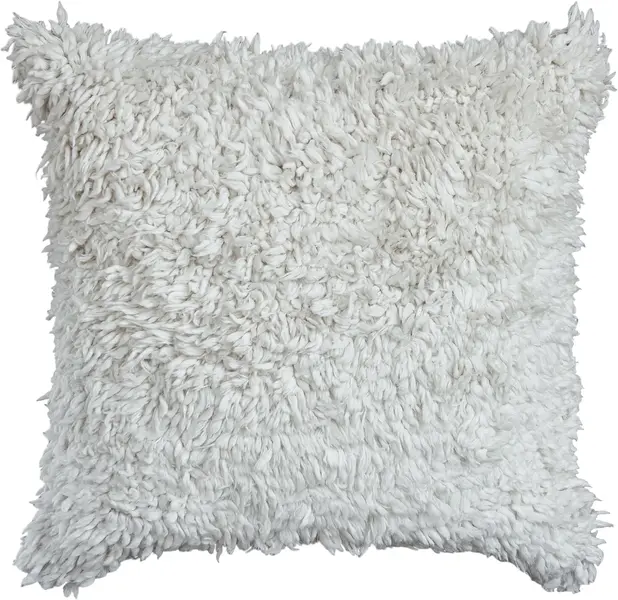 merino wool shag cushion - ivory | WOVEN