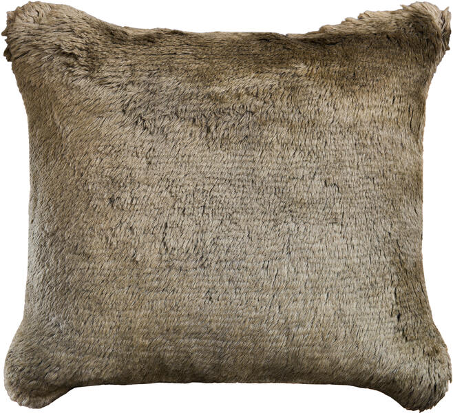 textured mohair cushion - dark khaki | WOVEN