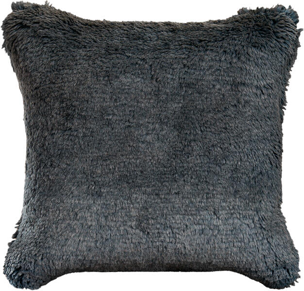 textured mohair cushion - slate | WOVEN