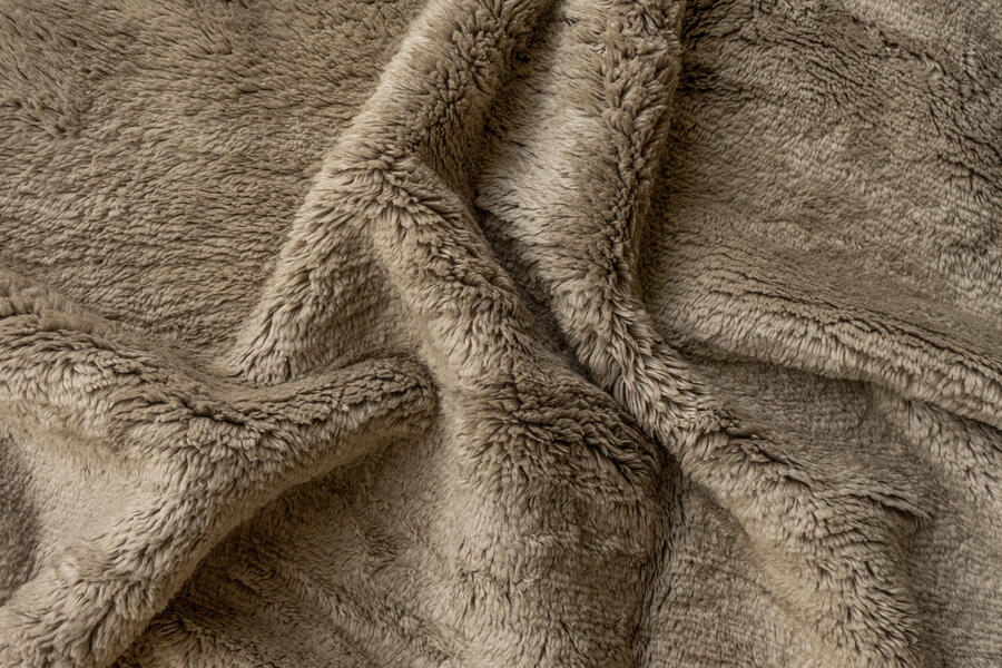 textured mohair cushion - sand | WOVEN